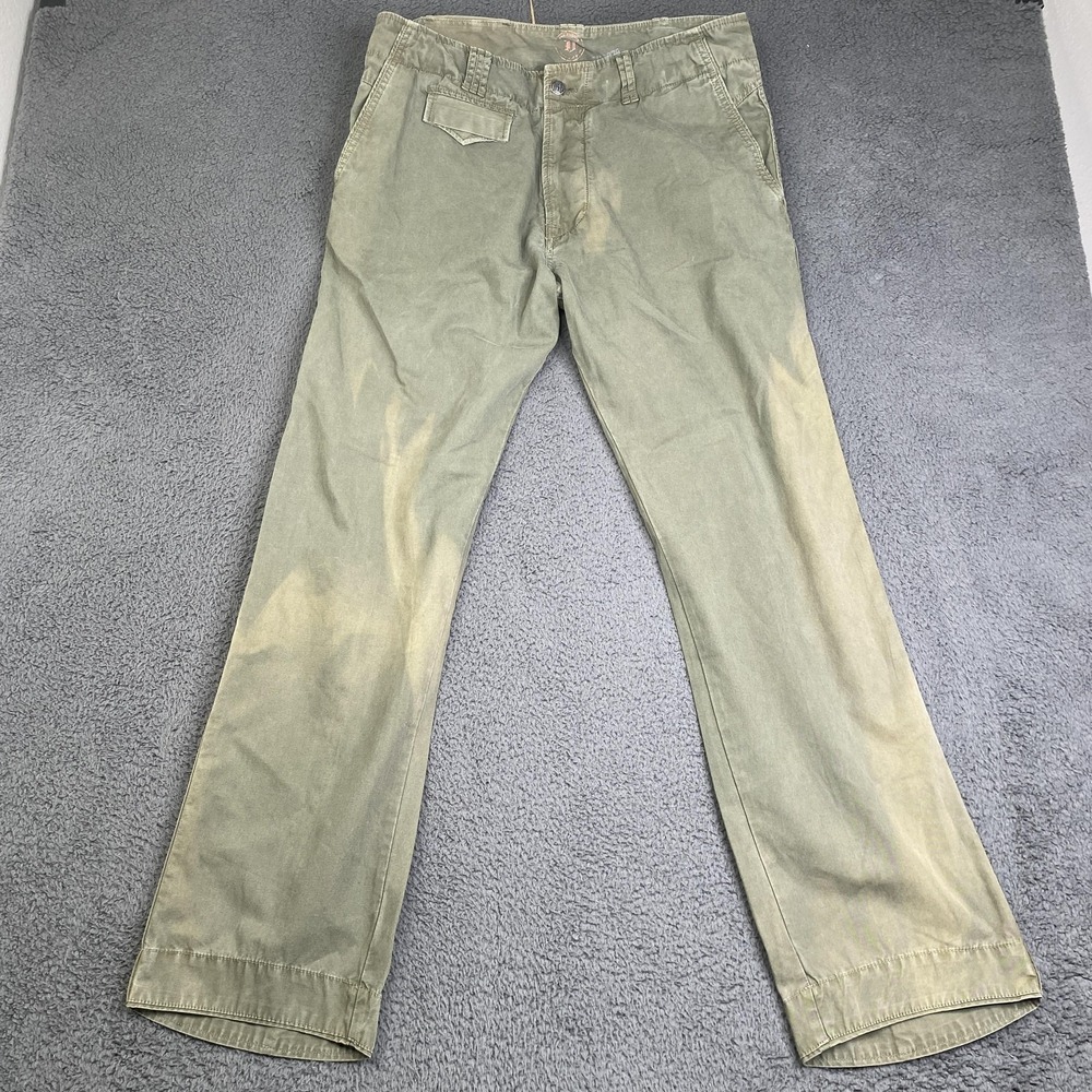 Diesel Pants Mens 34 Green Straight Leg Cotton Military VTG Distressed Baggy